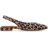 Manfield - Leopard Suède Slingbacks - Leopard - Suède - Platte Hak 2 cm