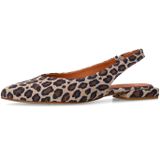 Manfield - Leopard Suède Slingbacks - Leopard - Suède - Platte Hak 2 cm