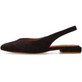 Manfield - Bruine Slingbacks - Suède - Puntige Neus - Elastische Inzetstukken