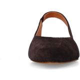 Manfield - Bruine Slingbacks - Suède - Puntige Neus - Elastische Inzetstukken