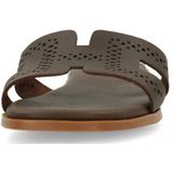 Manfield - Bruine Leren Sandalen - Dames - Unieke Details