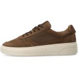 Manfield - Sneakers - Nubuck - Leer - Platte Zool - Vetersluiting