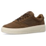 Manfield - Sneakers - Nubuck - Leer - Platte Zool - Vetersluiting