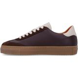Manfield - Sneakers - Bruin - Leer/Suède - Rubberen Zool