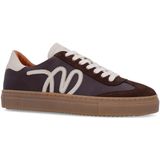 Manfield - Sneakers - Bruin - Leer/Suède - Rubberen Zool