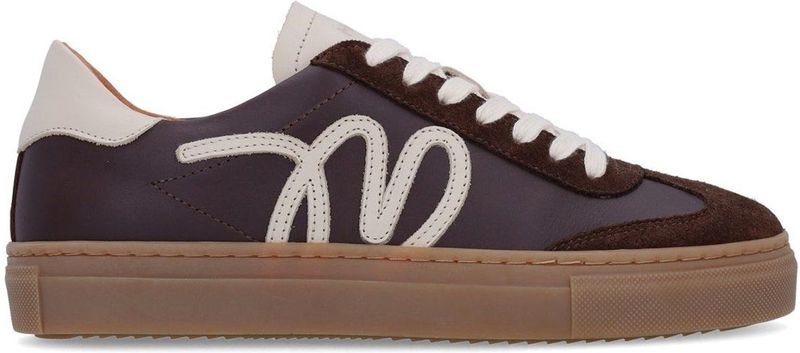 Manfield - Sneakers - Bruin - Leer/Suède - Rubberen Zool