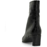Manfield - Enkellaarsjes - Zwart - Leer - Croco - Hak 5 cm