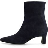 Manfield - Enkellaarsjes - Donkerblauw - Suède - Hak 5 cm