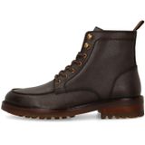 Manfield - Bruine Leren Veterschoenen - Heren