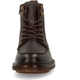 Manfield - Bruine Leren Veterschoenen - Heren