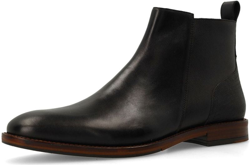 MANFIELD - Chelsea Boots - Zwart - Leer