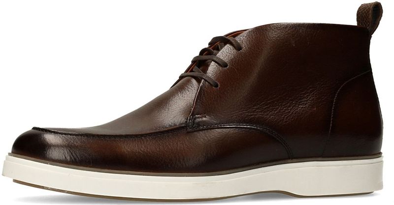 Manfield - Veterboots - Donkerbruin - Leren