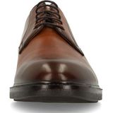 Manfield - Cognac Leren Veterschoenen - Derby Vetersluiting - Donkerbruine Hak
