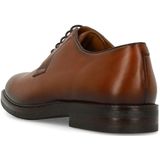 Manfield - Cognac Leren Veterschoenen - Derby Vetersluiting - Donkerbruine Hak