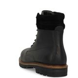 Manfield - Zwarte Leren Veterschoenen - Heren - Enkellaarsjes