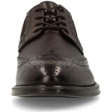 Manfield - Bruine Leren Veterschoenen - Heren - Met Details