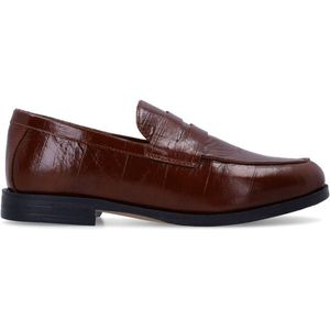 Manfield - Loafers - Donkerrood - Lakleren Bovenkant