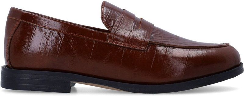 Manfield - Loafers - Donkerrood - Lakleren Bovenkant
