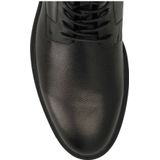 Manfield - Veterboots - Zwart - Leren - Hak van 3 cm