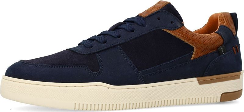 No Stress - Sneakers - Navy Blauw - Nubuck - Leren Details