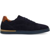Manfield - Sneakers - Navy - Suède - Cognac Detail
