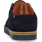 Manfield - Sneakers - Navy - Suède - Cognac Detail