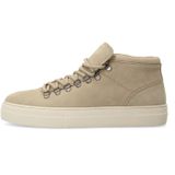 Manfield - Sneakers - Nubuck - Leer - Platte Zool