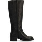 Manfield - Zwarte Leren Laarzen - Dames - Met Rits - 43 EU
