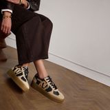 MANFIELD - Sneakers Laag - Cognac - Dierenprint - Glad Leer