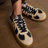 MANFIELD - Sneakers Laag - Cognac - Dierenprint - Glad Leer