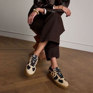 MANFIELD - Sneakers Laag - Cognac - Dierenprint - Glad Leer