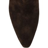 Manfield - Enkellaarsjes - Donkerbruin - Suède - Hak 3 cm