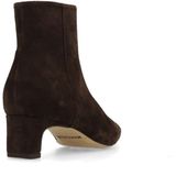 Manfield - Enkellaarsjes - Donkerbruin - Suède - Hak 3 cm