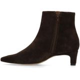 Manfield - Enkellaarsjes - Donkerbruin - Suède - Hak 3 cm