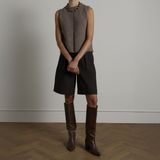 Manfield - Hoge Laarzen - Bruin - Leer - Puntige Neus - Blokhak