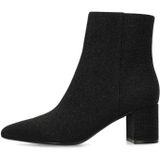 MANFIELD - Enkellaarsjes - Zwart - Enkelhoog - Blokhak - Met Plateau