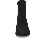 MANFIELD - Enkellaarsjes - Zwart - Enkelhoog - Blokhak - Met Plateau