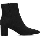 MANFIELD - Enkellaarsjes - Zwart - Enkelhoog - Blokhak - Met Plateau