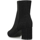 MANFIELD - Enkellaarsjes - Zwart - Enkelhoog - Blokhak - Met Plateau