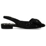 Manfield - Slingback Loafers - Zwart - Met Pailletten