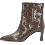 MANFIELD - Enkellaarsjes - Bruin - Imitatieleder - Hoge Hak