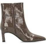 MANFIELD - Enkellaarsjes - Bruin - Imitatieleder - Hoge Hak