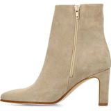 Manfield - Enkellaarsjes - Beige - Suède - Met Hak 8 cm