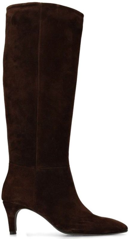 Manfield - Hoge Laarzen - Bruin - Suède - Met Hak