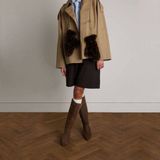 Manfield - Hoge Laarzen - Taupe - Suède