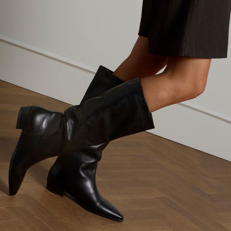 Manfield - Hoge Laarzen - Zwart - Leren