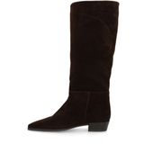 Manfield suède hoge laarzen donkerbruin