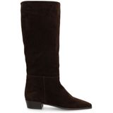 Manfield suède hoge laarzen donkerbruin