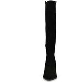 Manfield - Zwarte Suède Laarzen met Hak en Rits - Dames - Enkellaarsjes