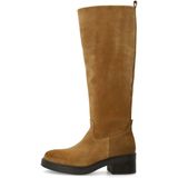 Manfield - Enkellaarsjes - Beige - Suède - Met Rits